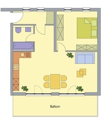 Grundriss Ferienwohnung Kategorie 2 Grundriss Ferienwohnung Kategorie 2